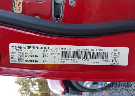 2013 Dodge Journey R/T z USA, uszkodzony, nr VIN 3C4PDDFG9DT663171